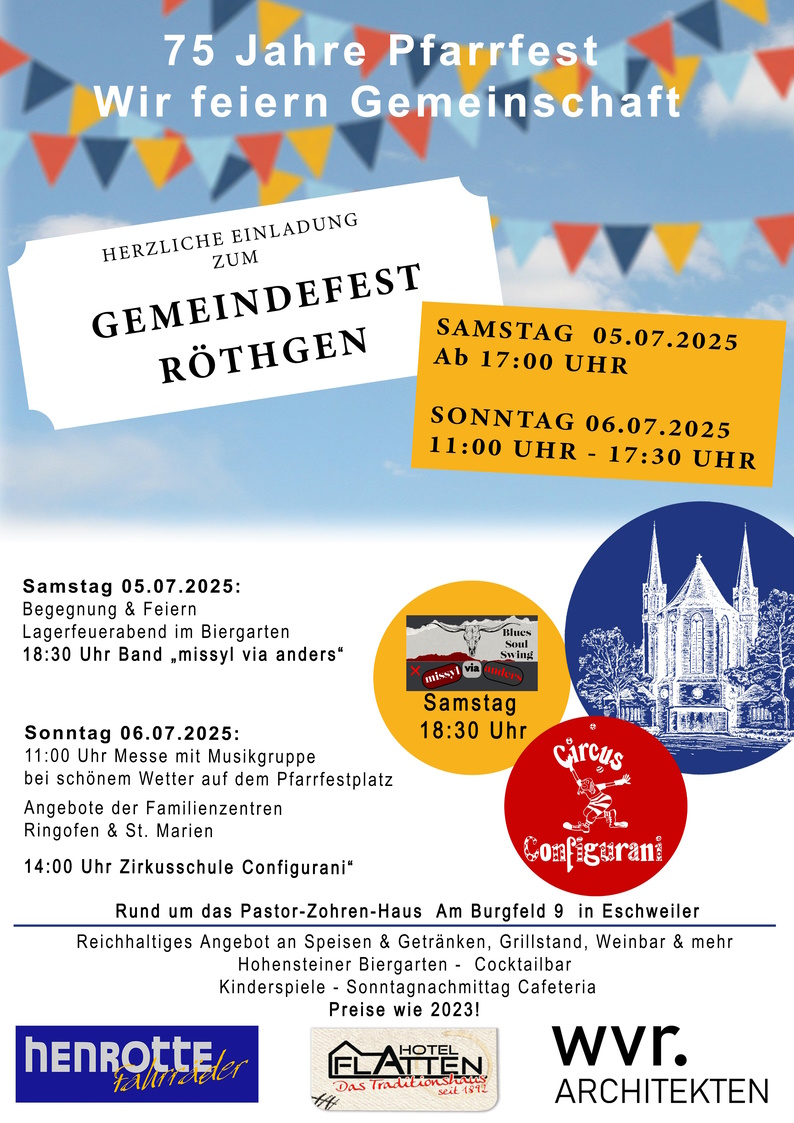 202506 06 Marien PLAKATT_Pfarrrfest_ (c) Gemeindefestteam St. Marien Eschweiler