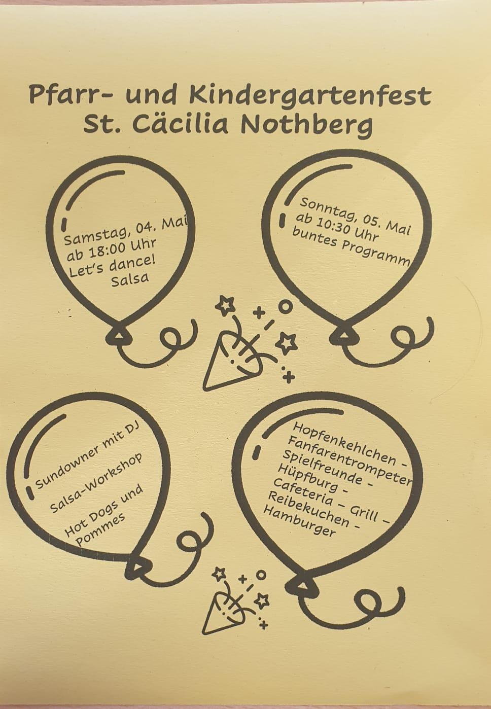 Plakat Kindergarten und Gemeindefest St. Cäcilia